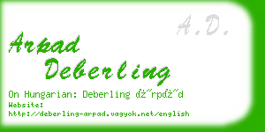 arpad deberling business card
